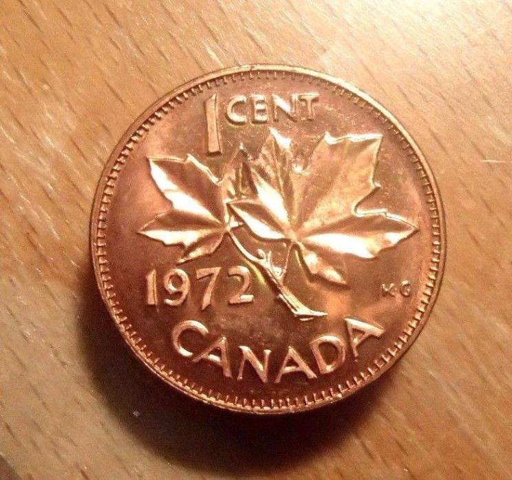 1972 CANADA CENT CHOICE FULL RED BRIGHT UNCIRCULATED