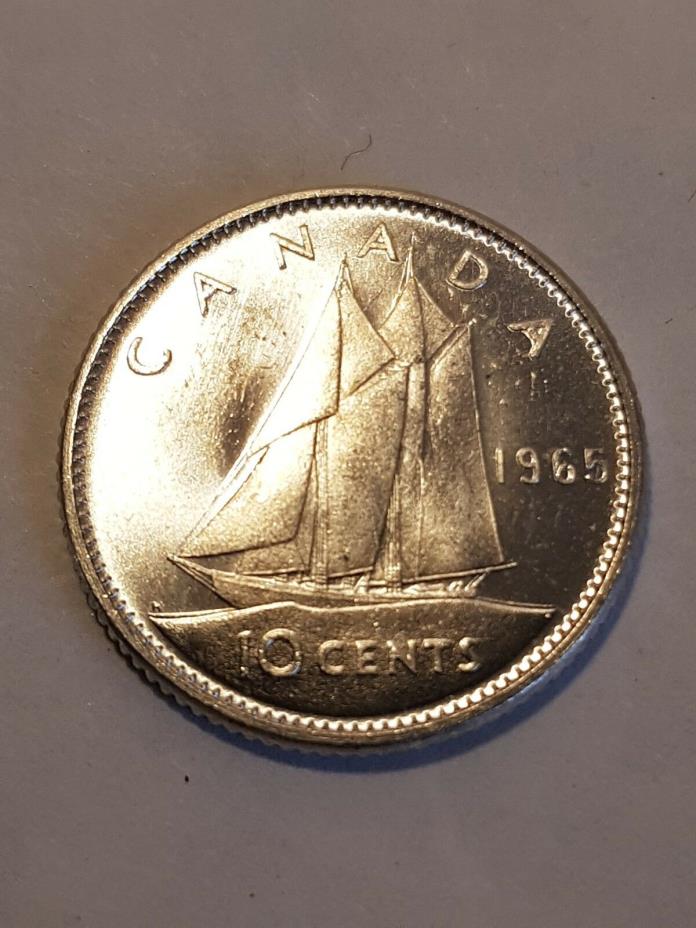 1965 Canada 10 cent silver dime Elizabeth II coin Uncirculated