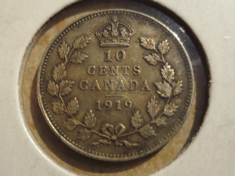 1919 CANADIAN 10 CENT COIN IN VERY NICE CONDITION