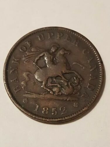 1852 Bank of Upper Canada  Penny Token