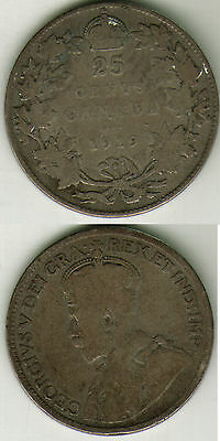 1919 CANADA 25 CENTS COIN
