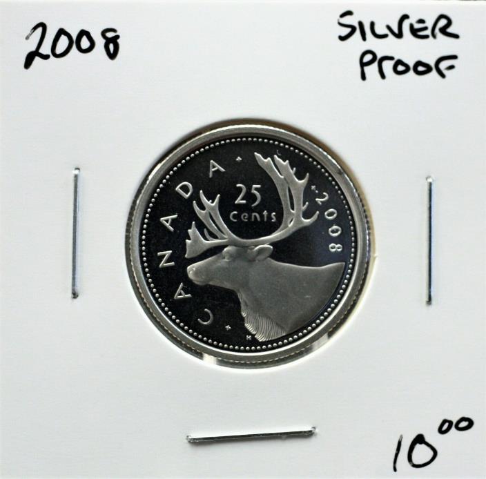 Canada 2008 25¢ Sterling Silver Quarter Proof.  1744