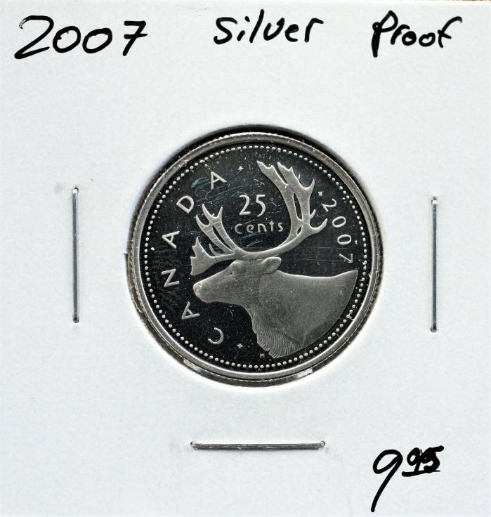 Canada 2007 25¢ Sterling Silver Quarter Proof.  1743
