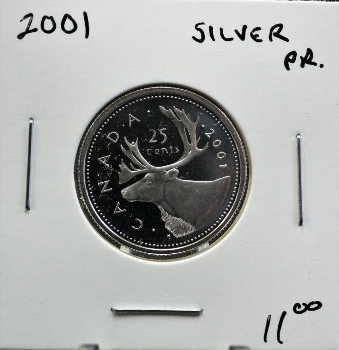 Canada 2001 25¢ Sterling Silver Quarter Proof.  1738