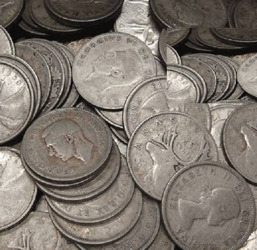 Roll (40) Pre-1967 Canada .800 Fine Silver Quarters Elizabeth II & George VI ~