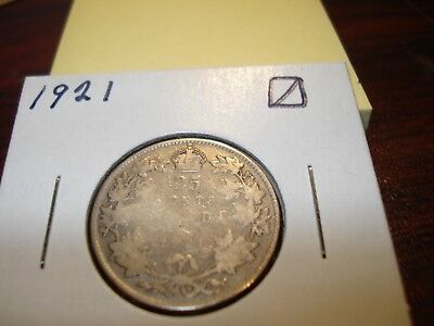 1921 - Canada silver 25 cent - Canadian quarter