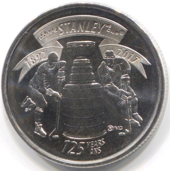 2017 CANADA 25 CENTS Coin from RCM Bank Roll - Stanley Cup 125th Anniversary