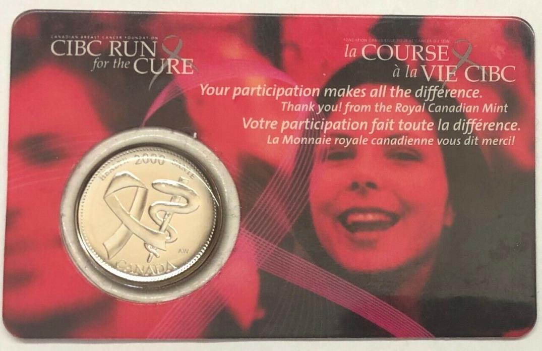CIBC RUN FOR THE CURE ~ 25 cents ~ HEALTH/SANTÉ ~ UNCIRCULATED from the RCM