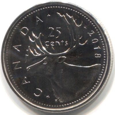 2018 UNC CANADA 25 CENTS Coin