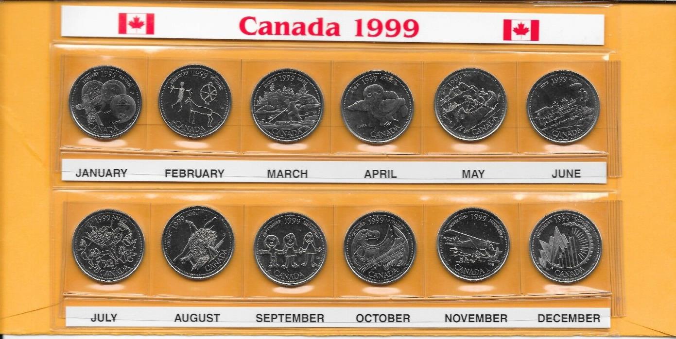 1999 CANADIAN QUARTERS 25 CENT COIN SET
