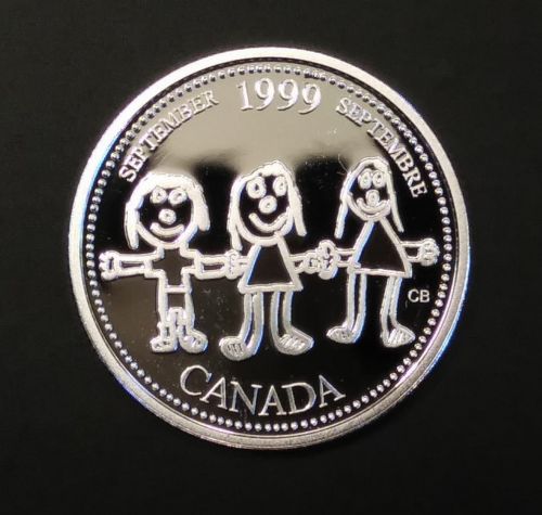 CANADA SILVER 25 CENT MILLENIUM 1999 SEPTEMBRE UNC