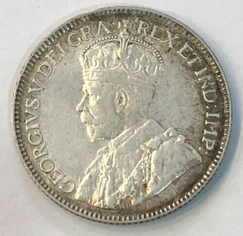 1918 Canada 25C George V Silver 25 Cent Quarter Coin