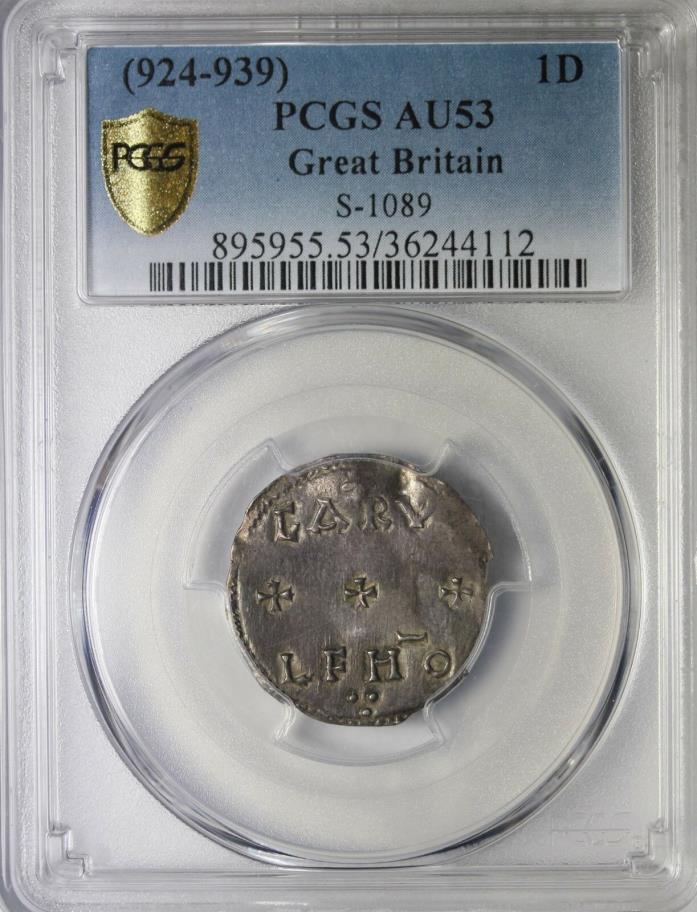 Great Britain Aethelstan Viking King Of Wessex Medieval Coin Penny PCGS AU53