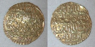 1778 Cairo Egypt Gold Islamic Coin Half Zeri Mahbub Ottoman Sultan Abdul Hamid I