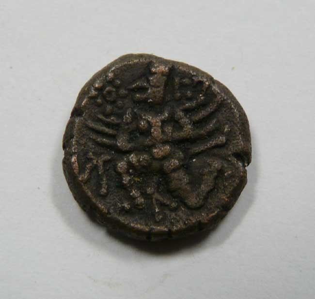 Early India Vijanagar Empire Krisha Deva Raya (1509-1530) Copper coin Garuda