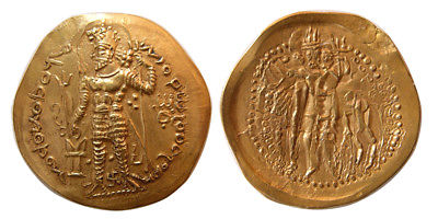 PCW-I1563-KUSHANO-SASANIAN KINGS. Peroz I Kushanshah. Gold. Lovely strike. Rare.
