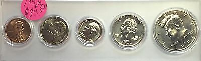 1996 BIRTH YEAR SET - KENNEDY HALF (5 COINS) REALLY NICE OLD COINS #3