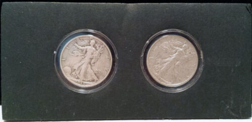 Set of 2 Walking Liberty Coins 1944 and 1945 Walking Liberty Half Dollar