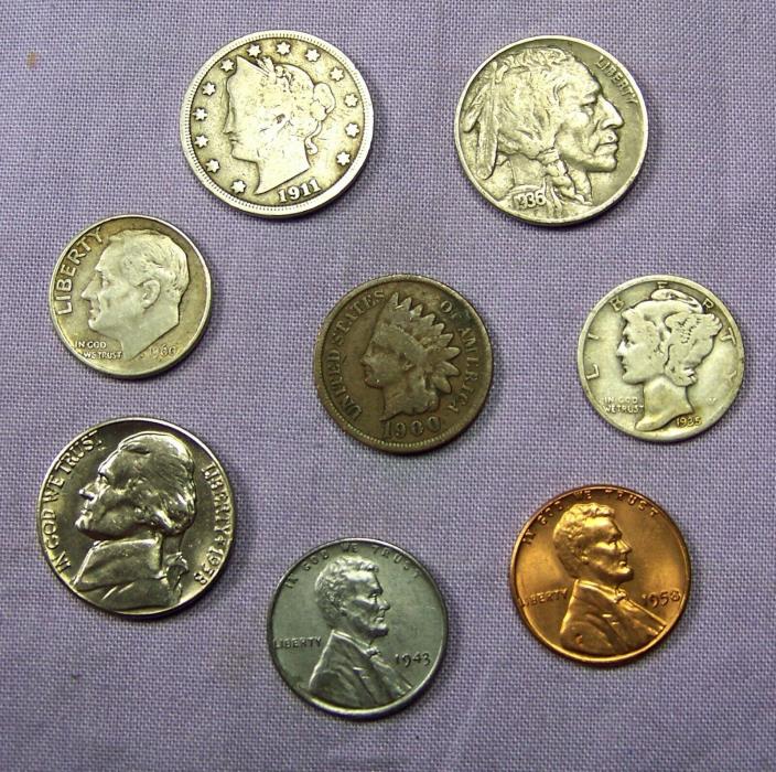 Mercury Silver Dime and Roosevelt Starter Collection Lot of 8 Old US Coins