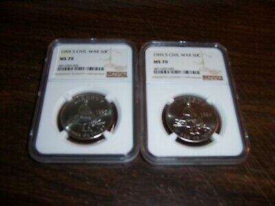 (LOT OF 2) NGC MS 70 CIVIL WAR HALF DOLLARS---PRICE GUIDE $280-FOR DAVID L ONLY