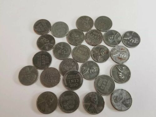 Lot of 25 Steel Wheat Pennies Various Conditions  Lot(1230-21)