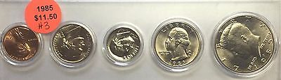 1985 BIRTH YEAR SET - KENNEDY HALF (5 COINS) REALLY NICE OLD COINS #3