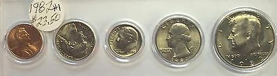 1982 BIRTH YEAR SET - KENNEDY HALF (5 COINS) REALLY NICE OLD COINS #1