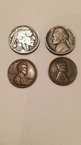 Original, Rare 1937 And 1944 Nickels & Pennys