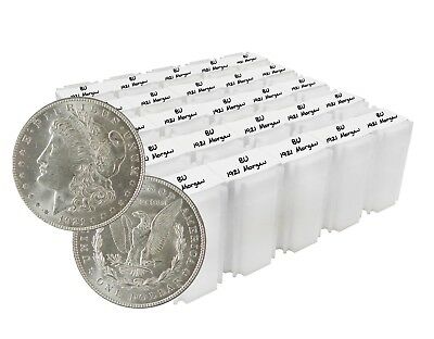 1921 Silver Morgan Dollar BU Lot of 500 Solid Date Rolls in New Tubes