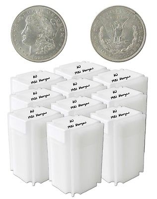 1921 Silver Morgan Dollar AU Lot of 200 Solid Date Rolls in New Tubes