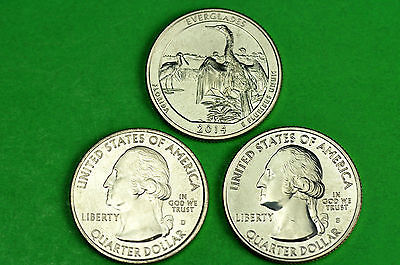 2014-P D S  BU Mint State (Everglades )  US National Park Quarter(3 Coins)