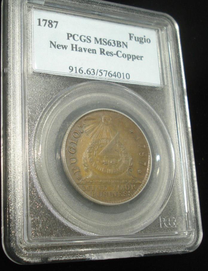 1787 FUGIO NEW HAVEN RES-COPPER PCGS MS63BN