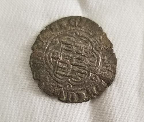 14th Century Medieval Castle & Lion Silver Coin thin planchet