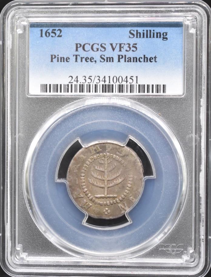 1652 Pine Tree Shilling Small Planchet VF35 PCGS