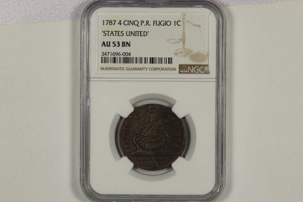 1787 Fugio Copper NGC AU53