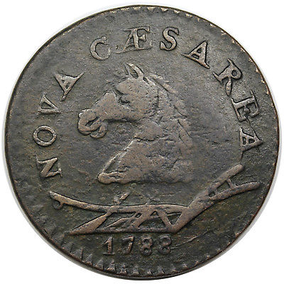 1788 New Jersey Copper, scarce Head Left, Maris 50-f, R.4, VF detail