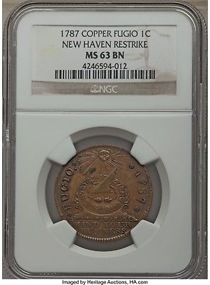 1787 Fugio Restrike Copper NGC MS63