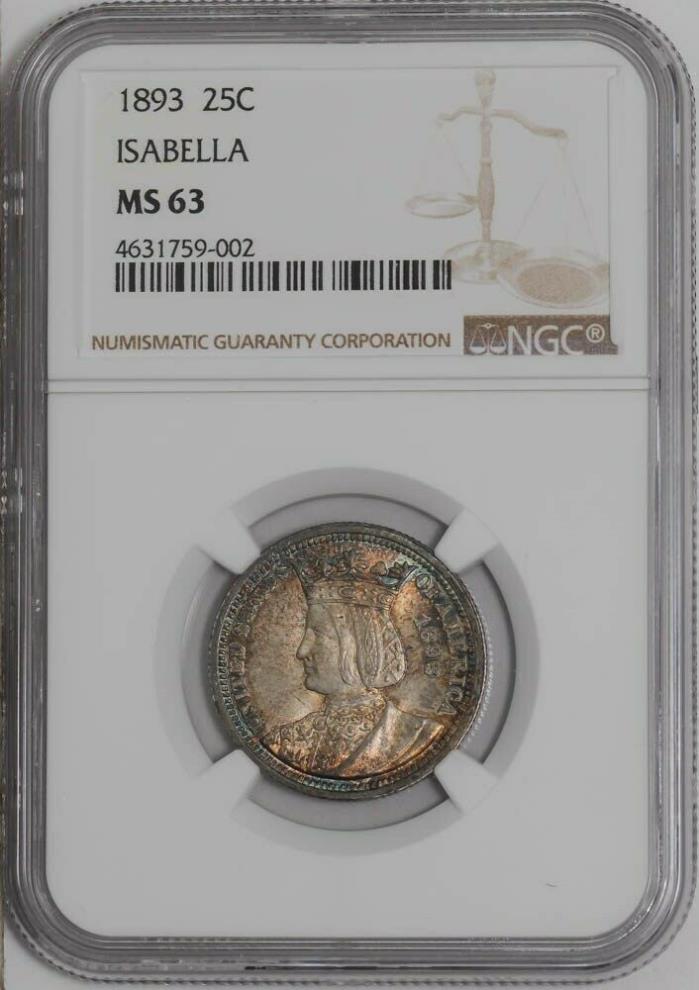 1893 Isabella 25c #941319-17 MS63 NGC