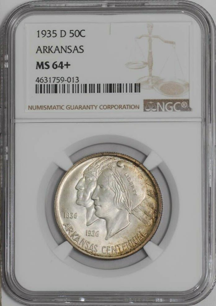 1935-D Arkansas 50c #939680-3 MS64+ NGC