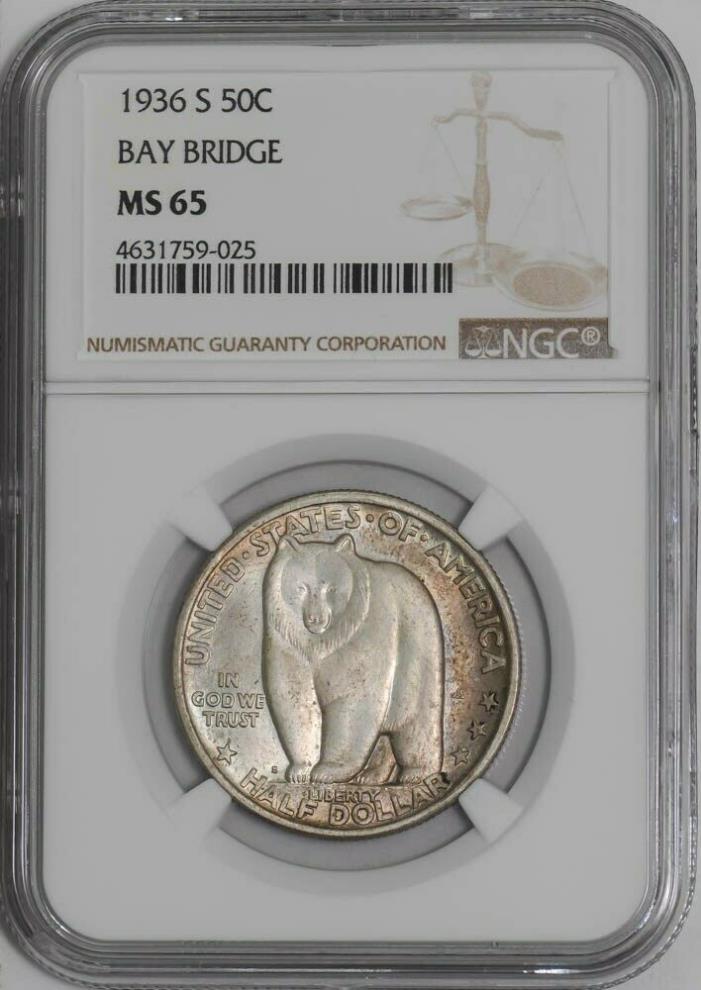 1936-S Bay Bridge 50c #939593-7 MS65 NGC