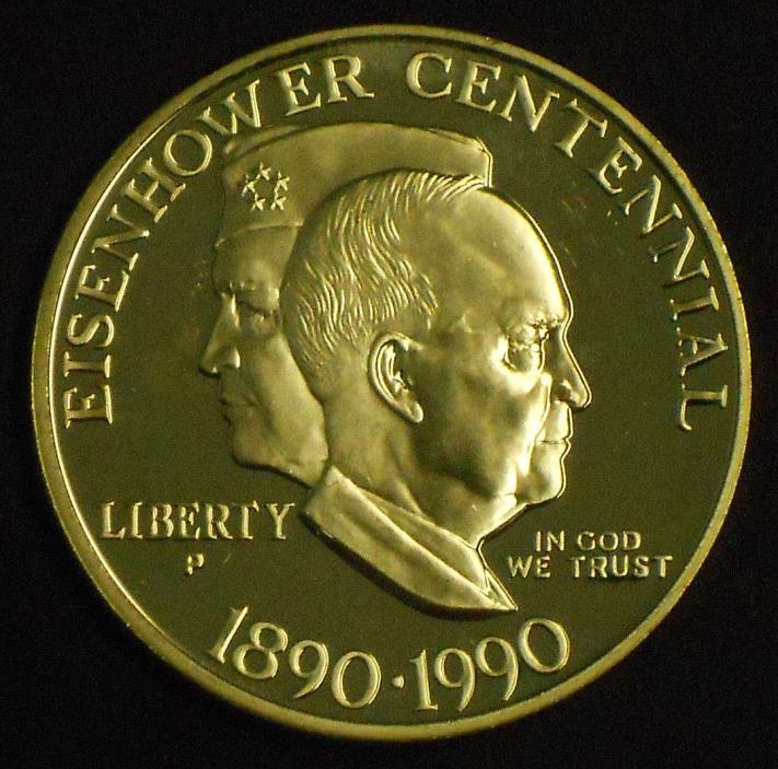 1990-P Eisenhower Commemorative Proof Silver Dollar.