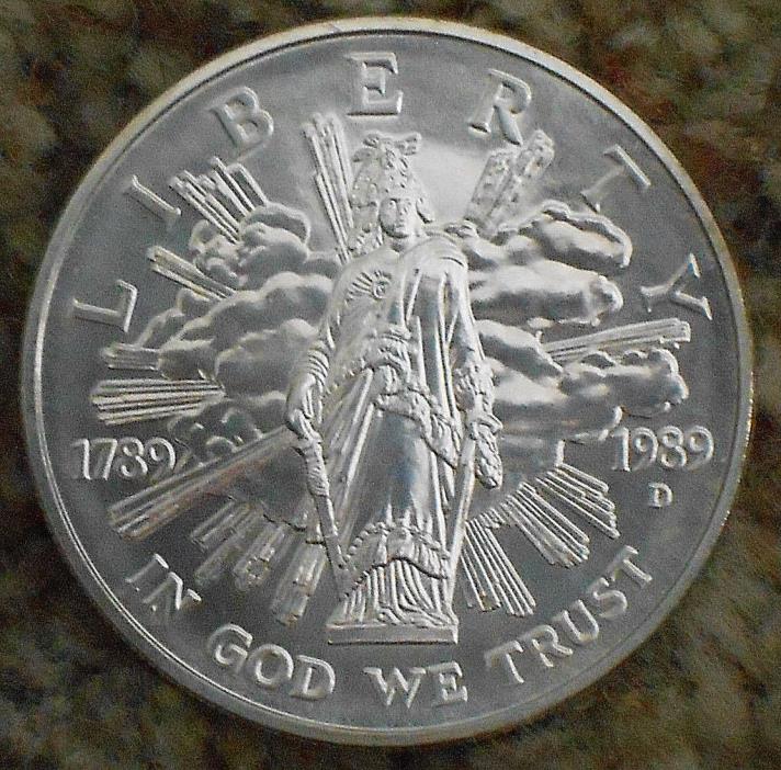 1989-D Uncirculated Congress Commemorative Silver Dollar.