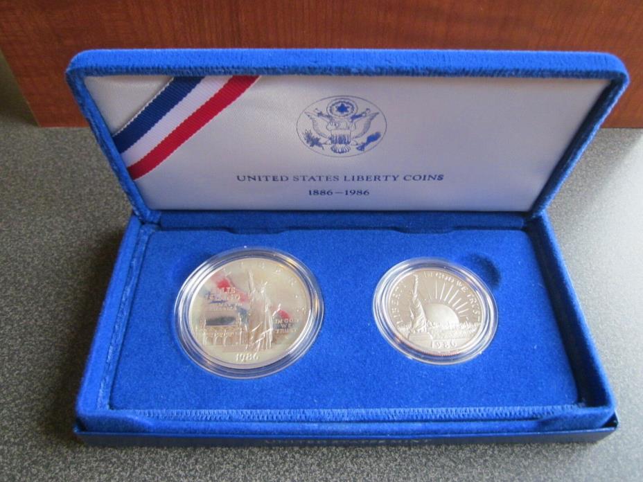 1986 United States Liberty Coins - Statue of Liberty and Ellis Island