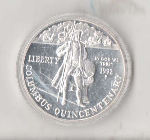 1992 P Christopher Columbus Proof Silver Dollar FREE SHIPPING