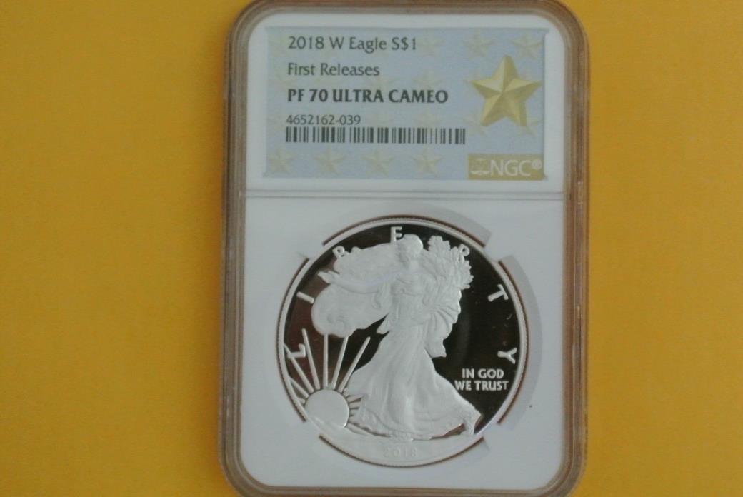 2018-W Silver Eagle Proof First Releases NGC PF70