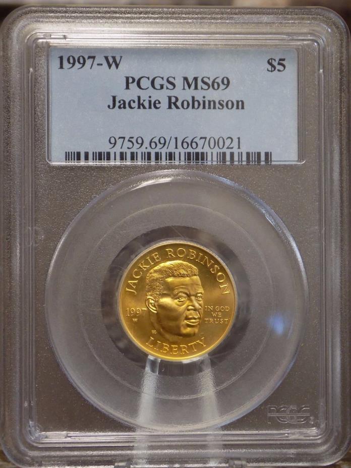 1997-W Jackie Robinson $5 Gold Uncirculated PCGS MS-69 US Commemorative Coins