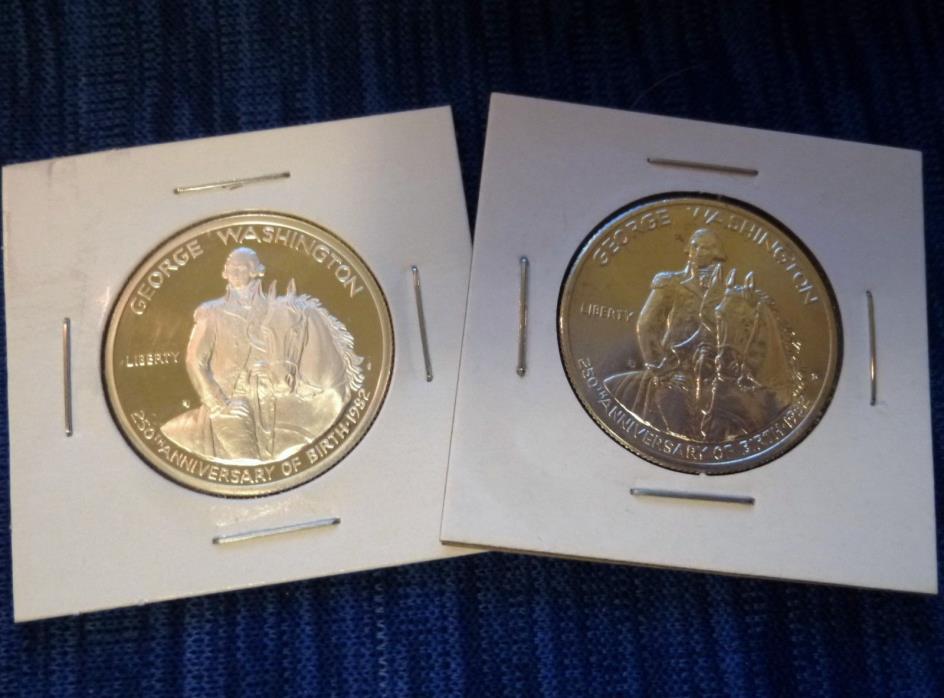 Washington Commemorative 90% Silver Half Dollar Set 1982 S Proof & 1982 D Uncirc