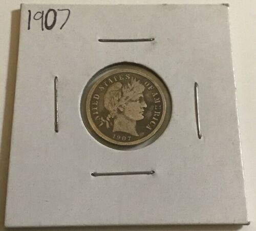 1907 Fine Barber Dime Free Shipping As Pictured