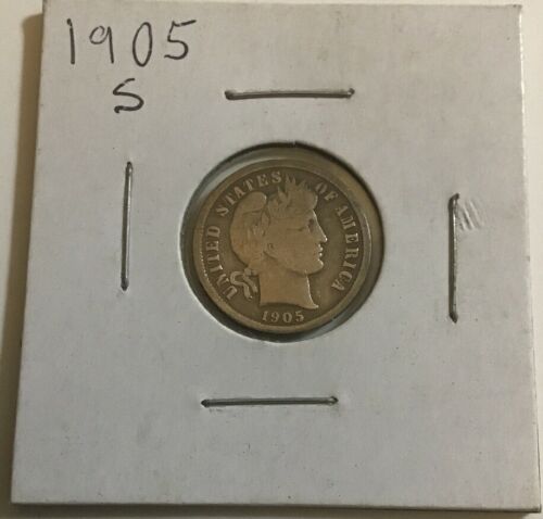 1905 S Toned Barber Dime Free Shipping As Pictured