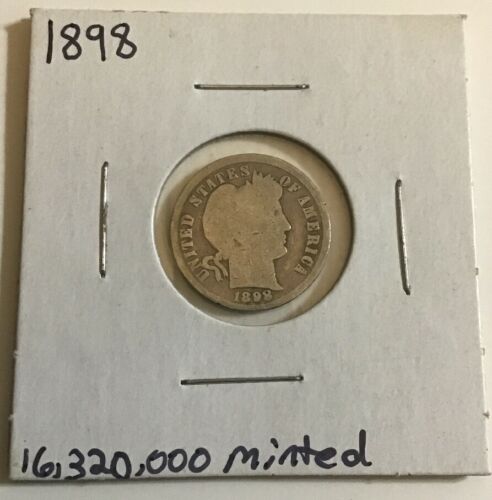 1898 Barber Dime Good Free Shipping As Pictured